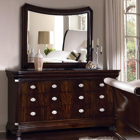 11-Drawer Dresser & Landscape Mirror Combo